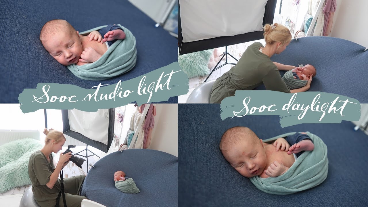 Newborn Photoshoot – Natural DAYLIGHT versus studio light (SPEEDLITE SOFTBOX) baby photography