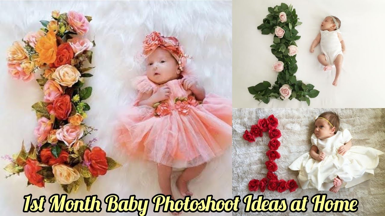 1 Month baby photoshoot ideas at home | Monthly Baby Photoshoot at home-1st Month