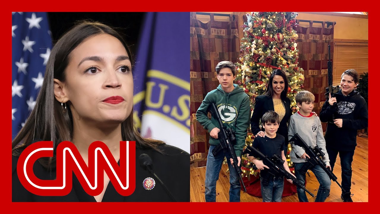 AOC reacts to Boebert's Christmas photo featuring kids with guns