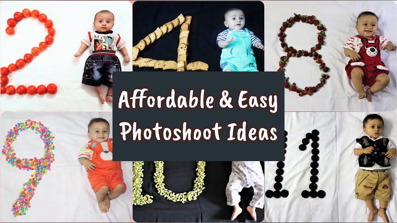 Affordable and easy baby monthly photoshoot ideas at Home