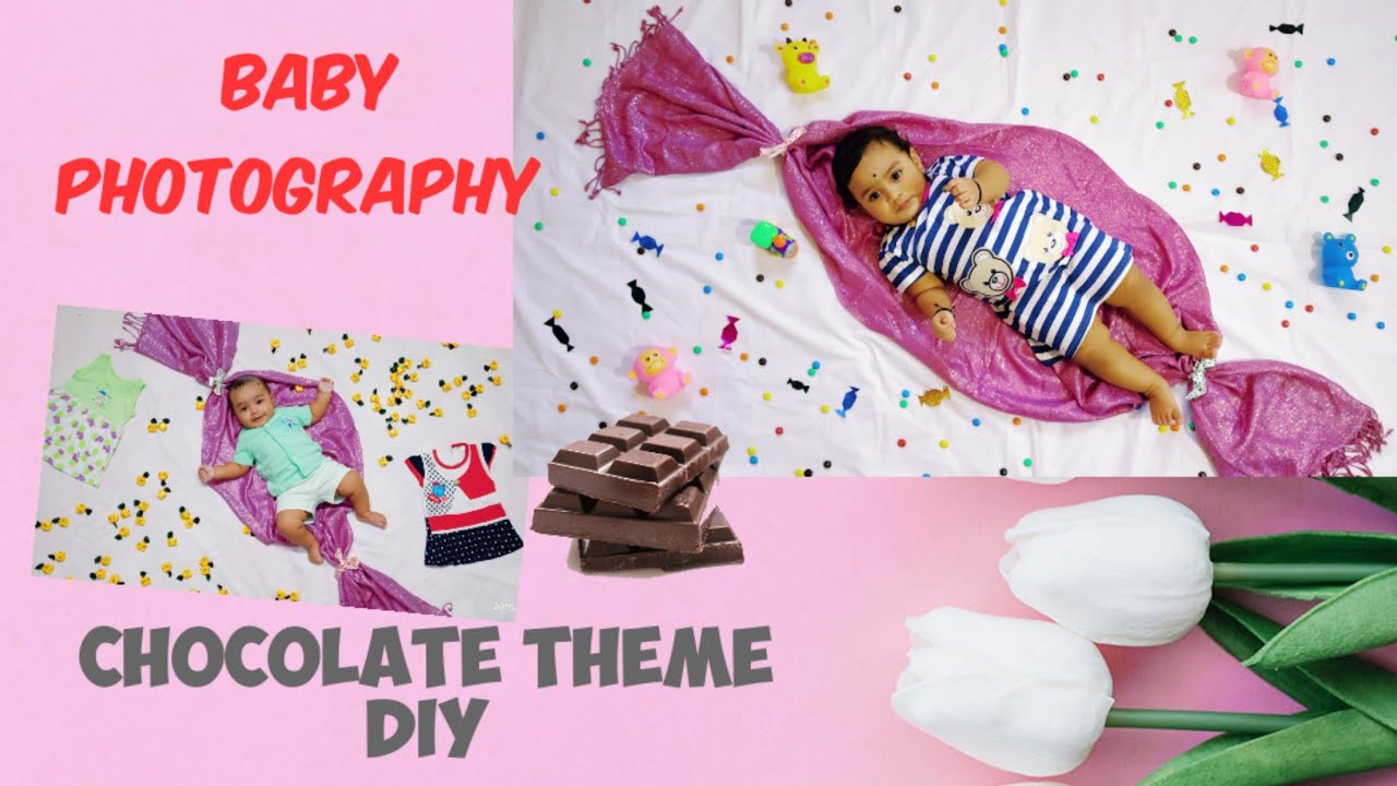 Chocolate Theme Baby Photoshoot DIY: Easy Baby Photoshoot making ideas at home