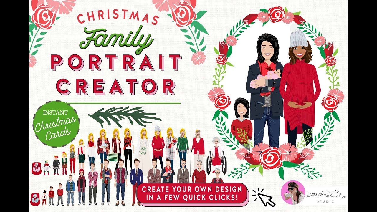 Christmas Family Portrait Creator | How to Design Your Own Family Portrait in Illustrator
