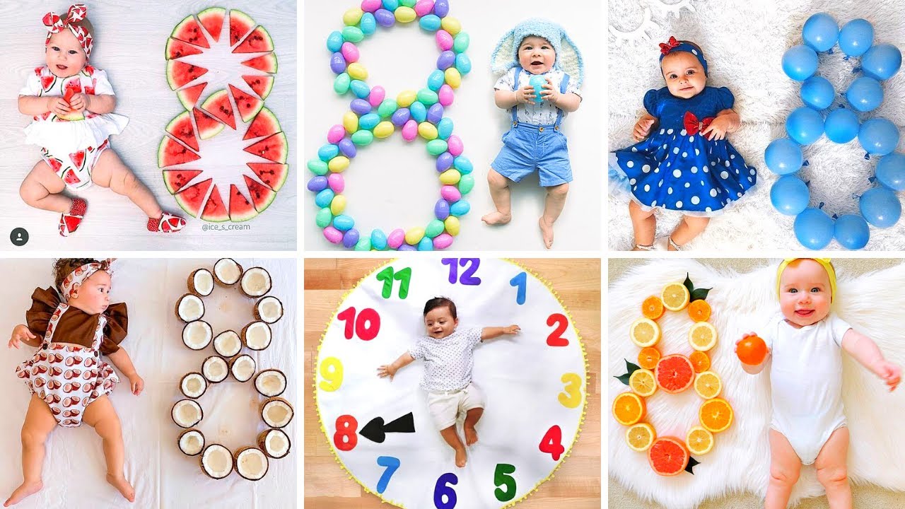 Creative and Unique DIY Ideas for 8 Month baby Photoshoot- Baby Photoshoot Ideas with Fruits & Veges