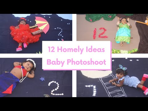 Homely Ideas !! Baby Monthly (1-12) Photoshoot – Indian Baby Girl :-)