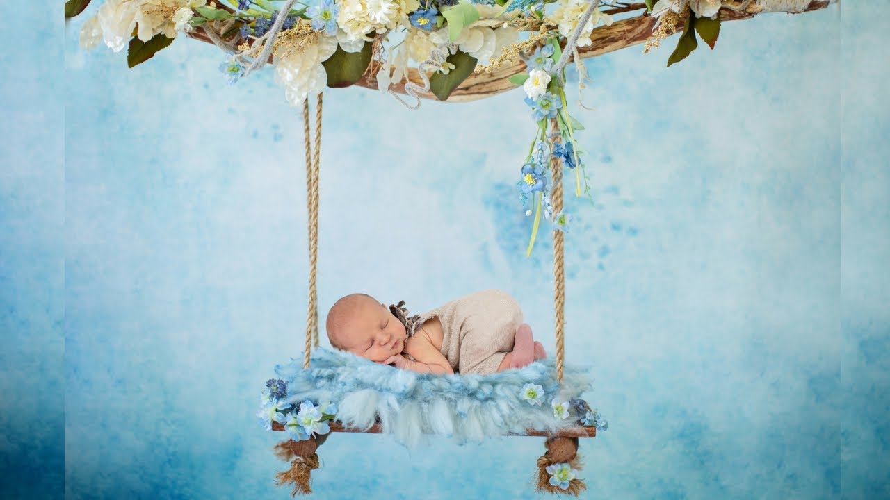 NEWBORN PHOTO SESSION For a Baby Boy | Enhancing Newborn Photography with Digital Backgrounds