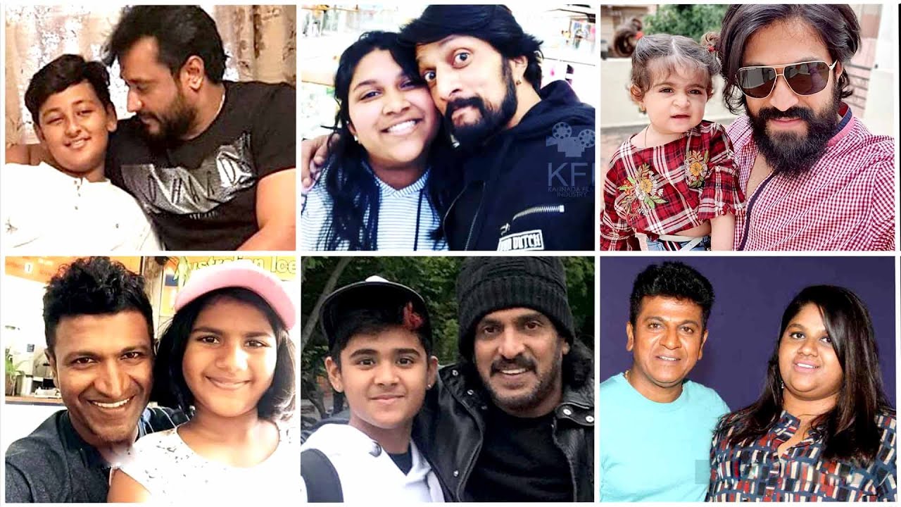 Sandalwood Actors With Their Children's Photos | Top Kannada Heroes | Darshan, Sudeep, Yash, Puneeth