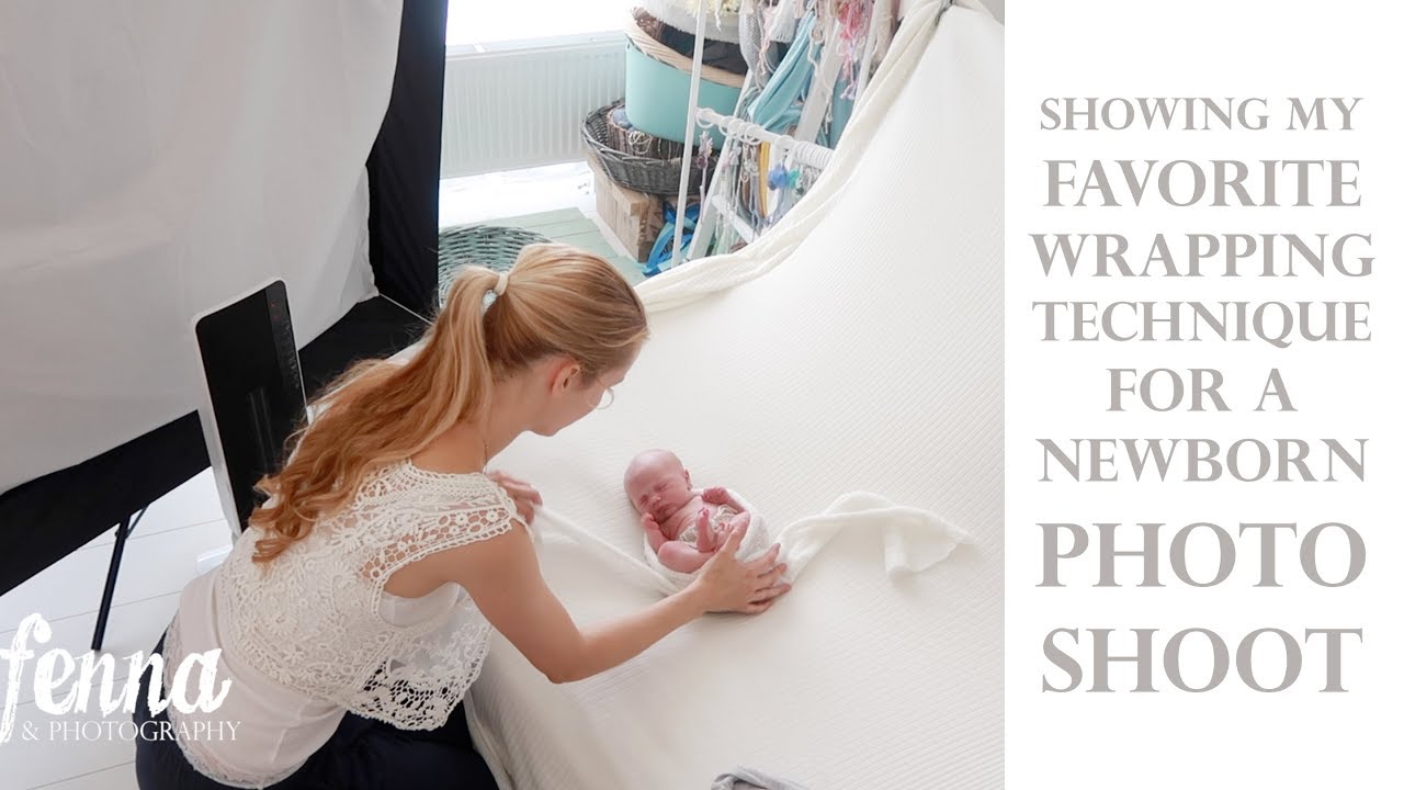 Showing my favorite wrapping technique for a newborn baby (Newborn Photoshoot) Part 1