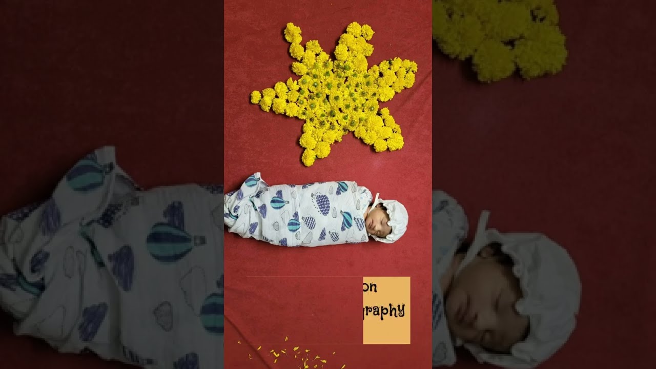 creative Photography with Flowers | Newborn photoshoot idea | #shorts #marigoldflower #photography