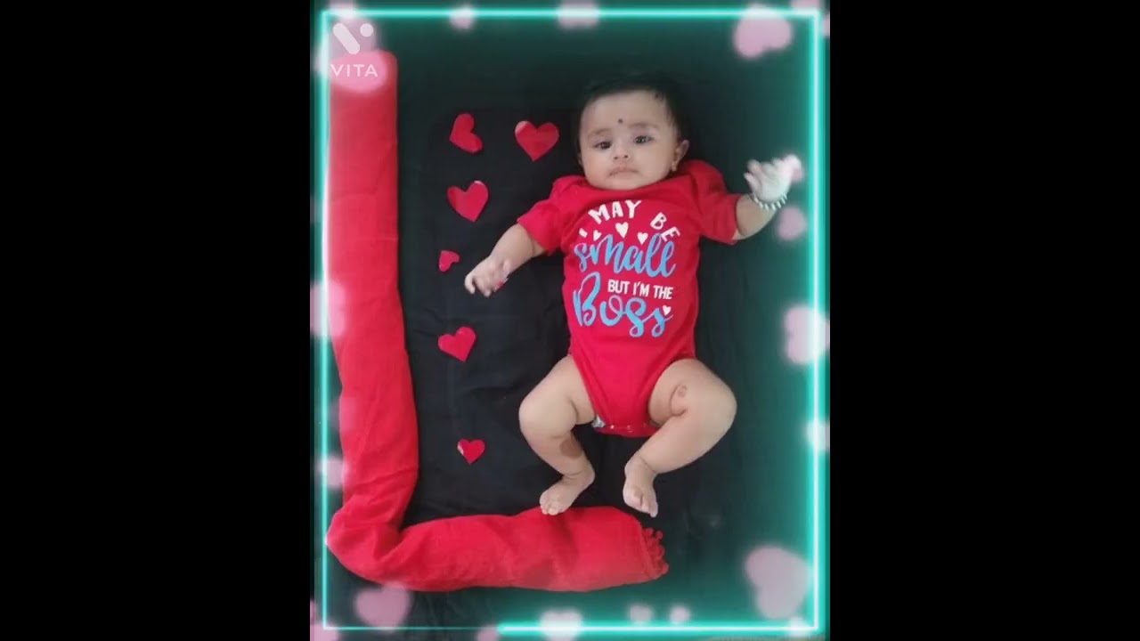 creative baby photoshoot ideas at home||latest baby shoot||Heart shape/Valentine's theme||💖💖#baby