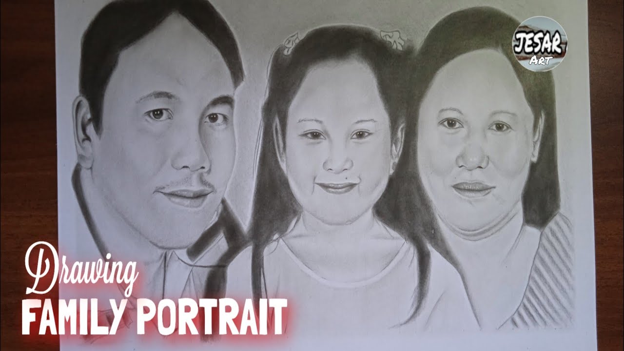Drawing Family Portrait | Sarvida Family| jesar art