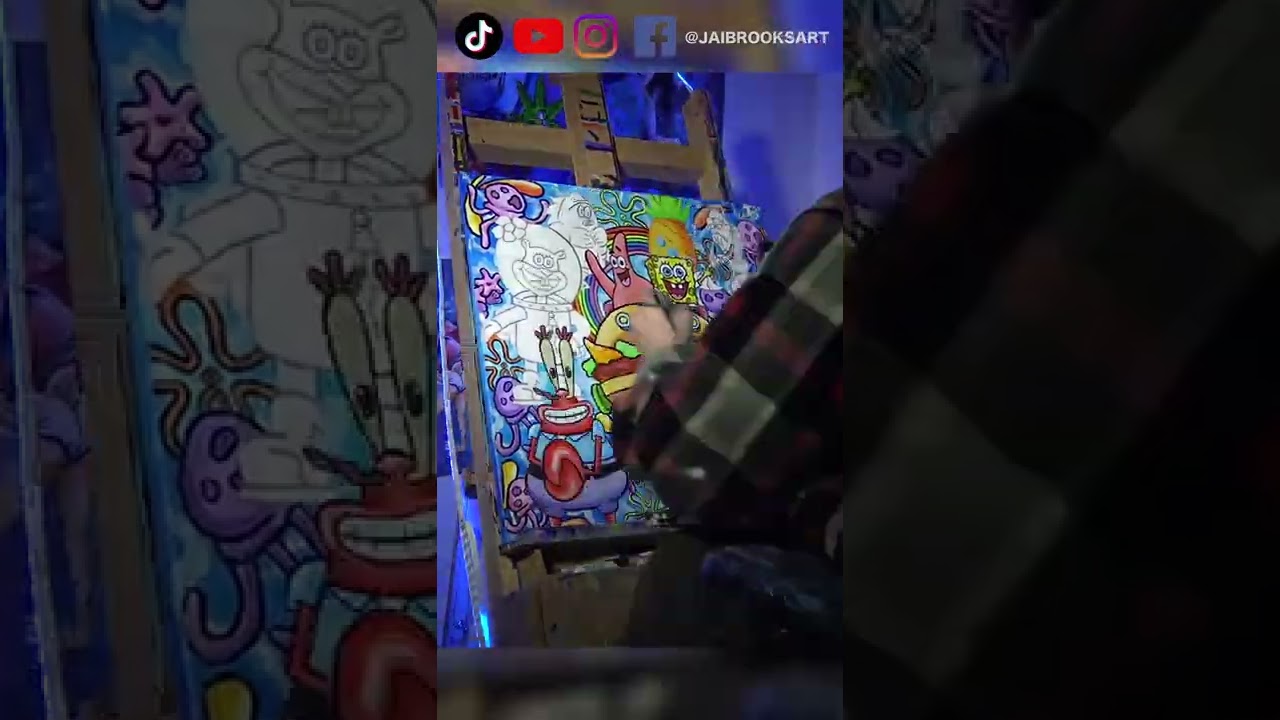 Spongebob Family PAINTING / TIME LAPSE / SPEED ART – JAI BROOKS #SHORTS