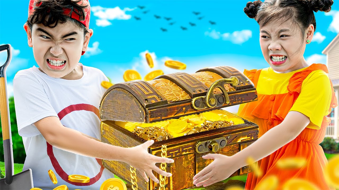 Baby Doll, Who Will Find The Treasure First? – FNF Vs Squid Game Real Life