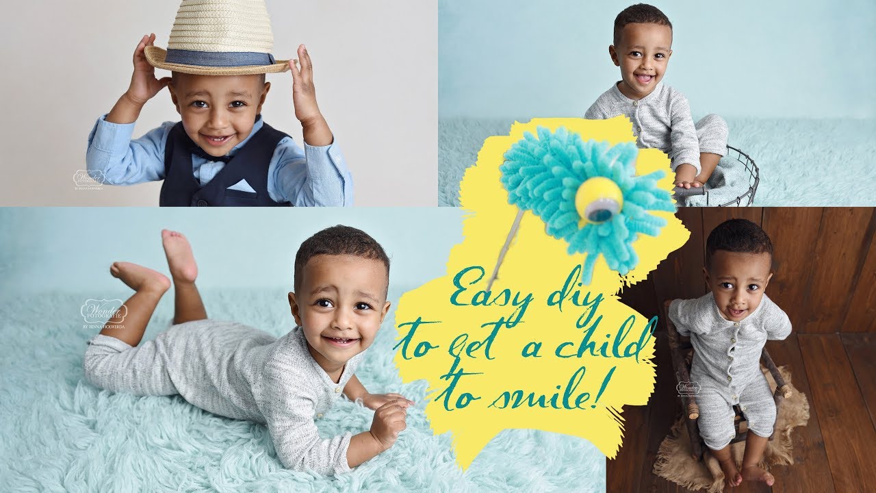 HOW to get an ACTIVE 1 year old child to SMILE and sit still in PHOTOS – easy DIY project