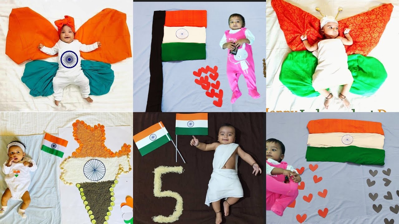 Independence day theme baby photoshoot ideas| August 15 theme baby photoshoot| National day theme