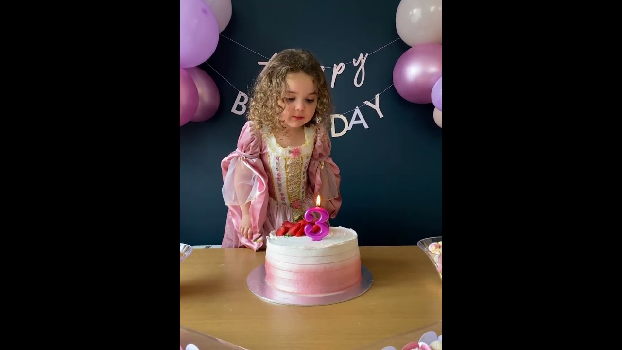 Little Girl Surprised by Stubborn Birthday Candle || ViralHog