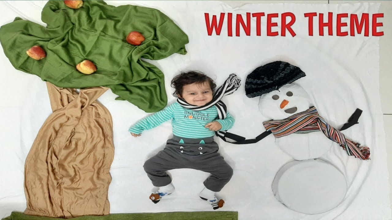 baby photography ideas | winter theme | baby photography at home | baby photoshoot themes | snowman