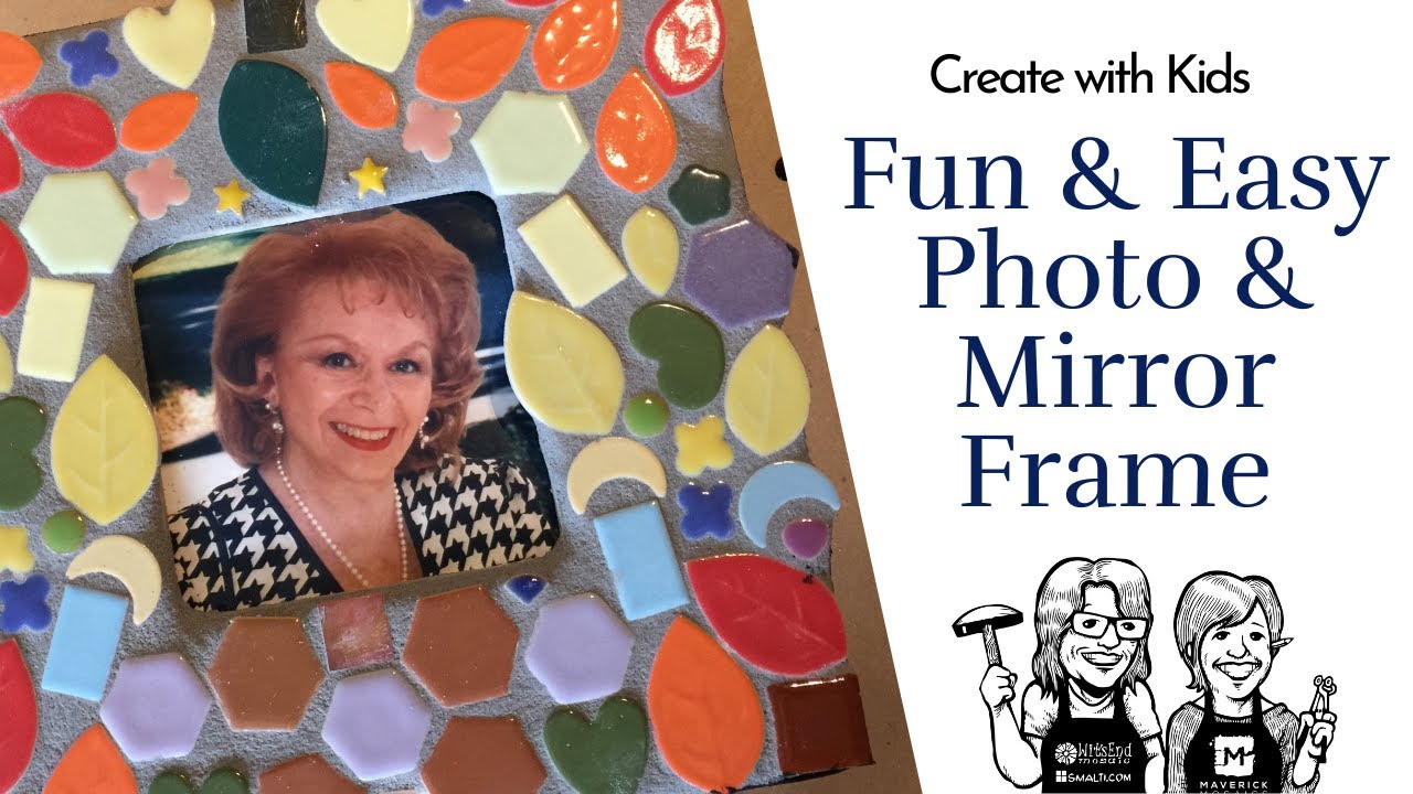 DIY Mosaic Photo and Mirror Frame Art Project for Kids, fun and easy video