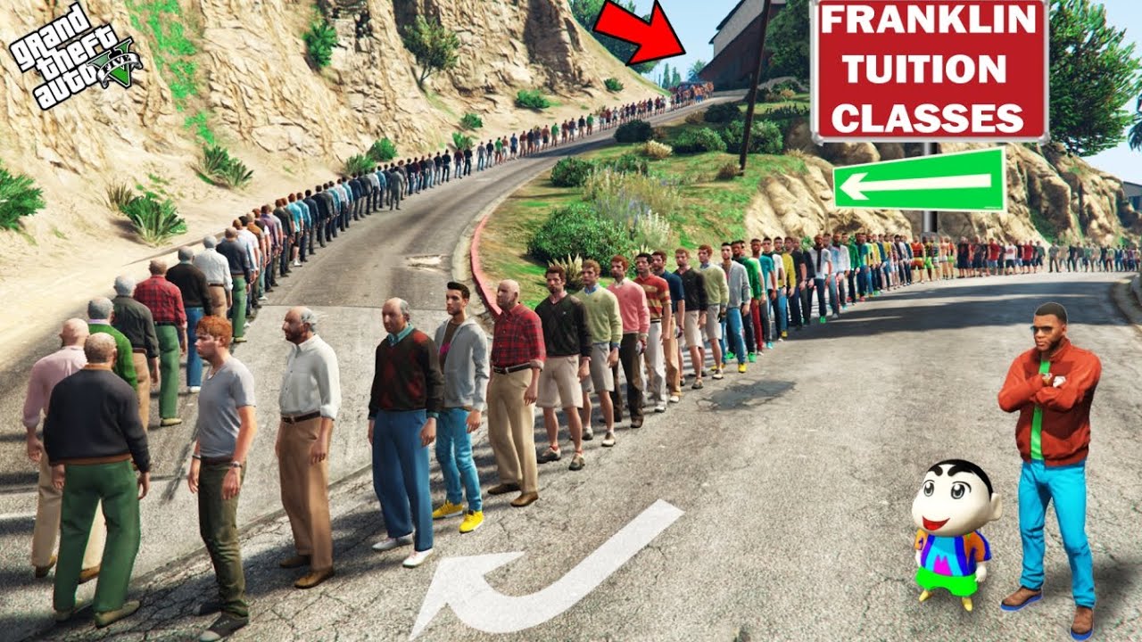 GTA 5 : Franklin & Shinchan Help Teacher For New Students In Tuition Classes In GTA 5 ! (GTA 5 Mods)