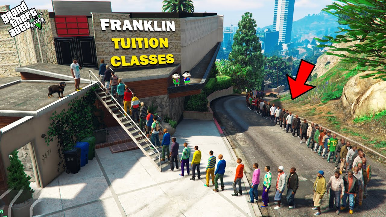 GTA 5 : Franklin & Shinchan Upgrade Tuition Classes For Students In GTA 5 ! (GTA 5 Mods)