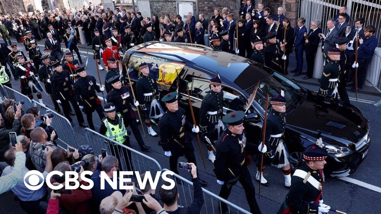 King Charles III leads Queen Elizabeth II's coffin procession in Edinburgh | full video