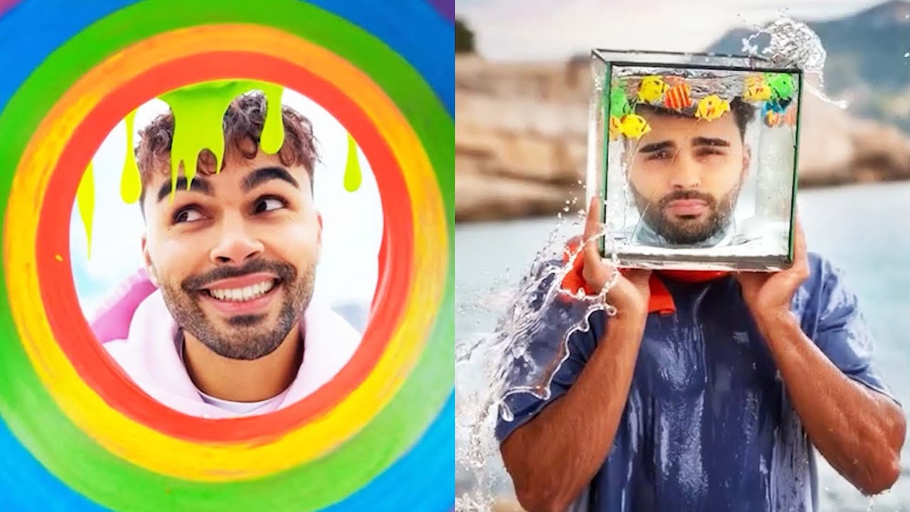 🎨🪣🧑🐠 MY HEAD IS AN AQUARIUM OR IN A PAINT BUCKET 🐠🧑🪣🎨 Photography Tutorial in #Shorts by youneszarou