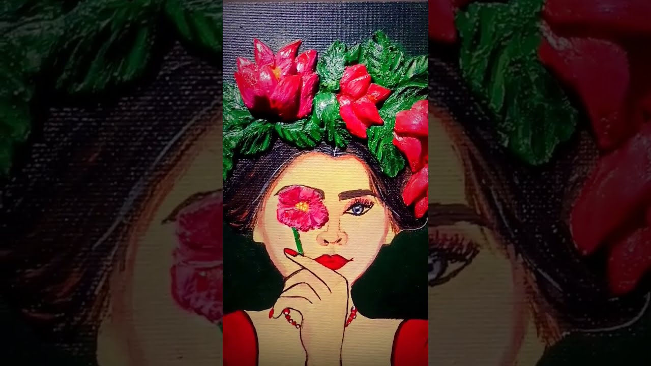 Beautiful 3D painting in Canva Board || #shortvideo #shorts #viralvideo  #trendingshorts