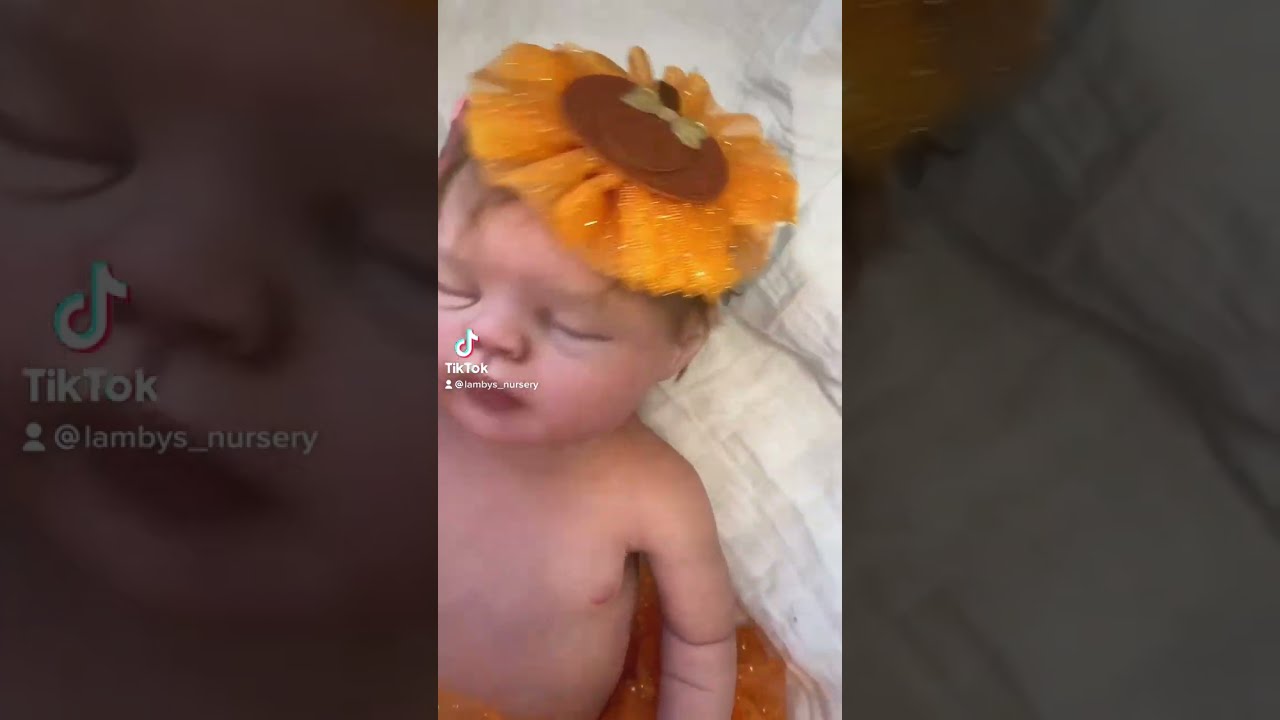 Cute Newborn Baby Pumpkin Photoshoot! Realistic Silicone Doll