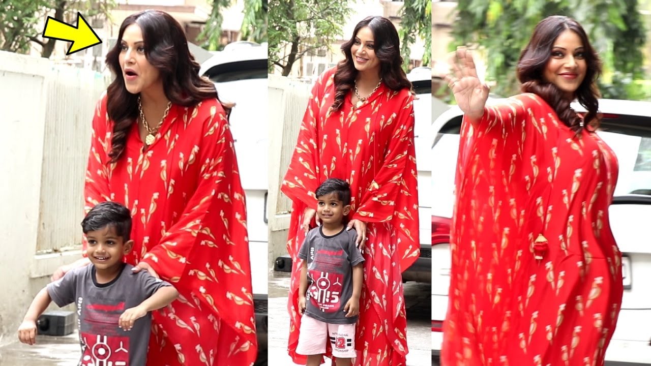 Fully Pregnant Bipasha Basu Gets Excited Like A Mother & Clicks Photo With A Small Kid🥰