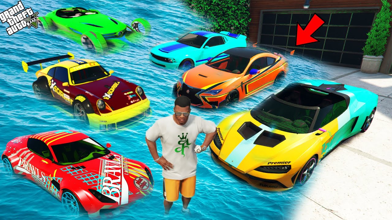 GTA 5 : Franklin & Shinchan Collecting Every Rare Car In Tsunami In GTA 5 ! (GTA 5 Mods)