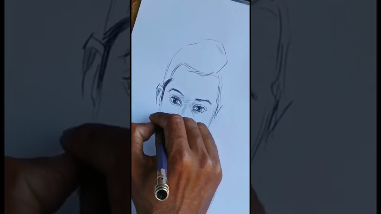 Pencil Sketch | Face Drawing | Live Portrait by Artist | Dakshinchitra Museum ECR Chennai | #shorts