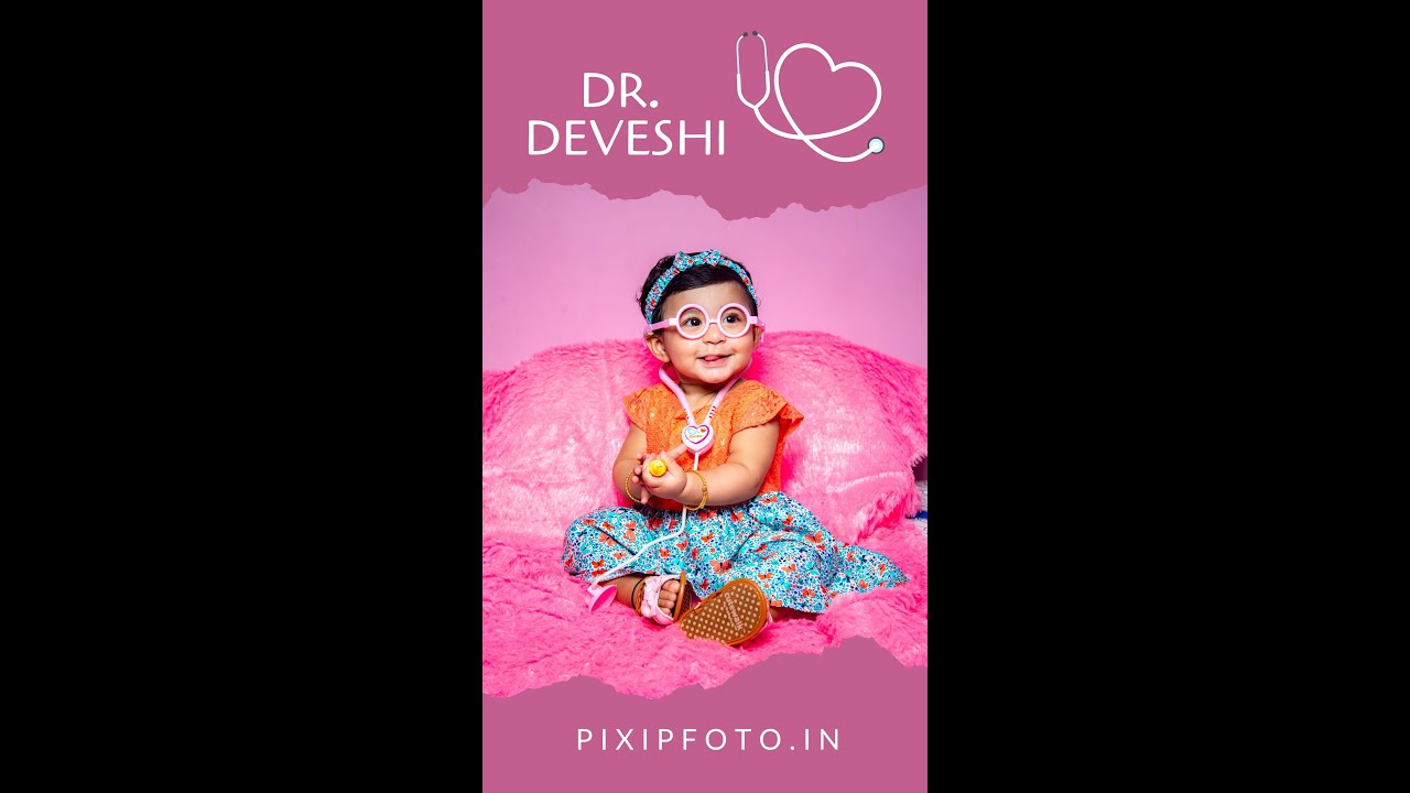1 year Baby Girl Dr. Deveshi Baby Milestone Photoshoot | 1 Year Baby Photography | PIXIP FOTO