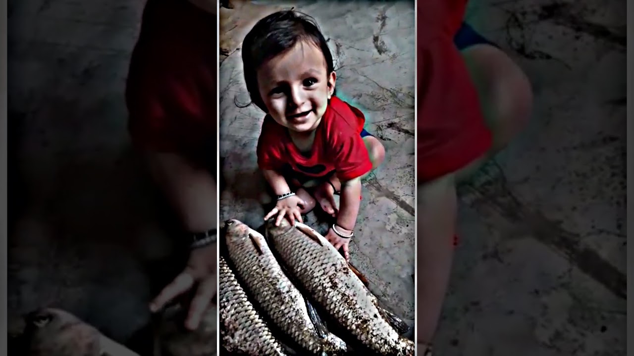 Baby Playing with Fish 🐟🐟 ||Puru Editz || #shortvideo #shorts #youtubeshorts #cute