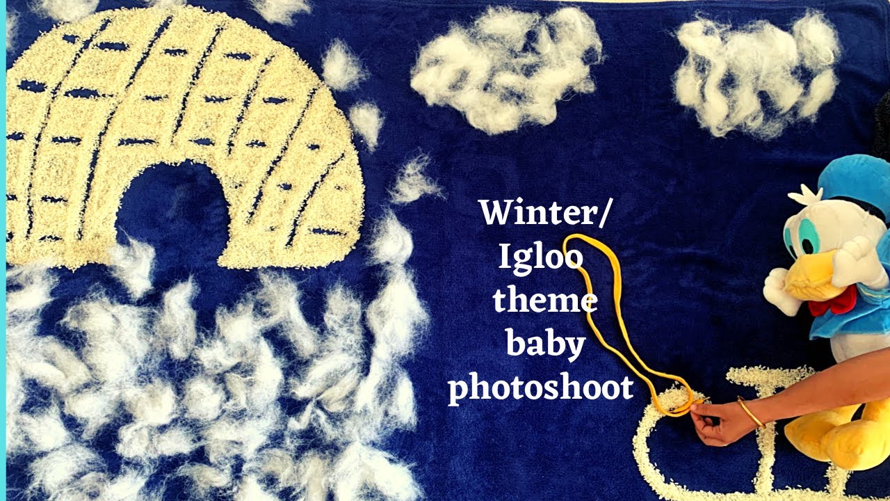 Igloo theme baby photoshoot |Winter theme baby photoshoot idea|snowman photoshoot| Baby photography