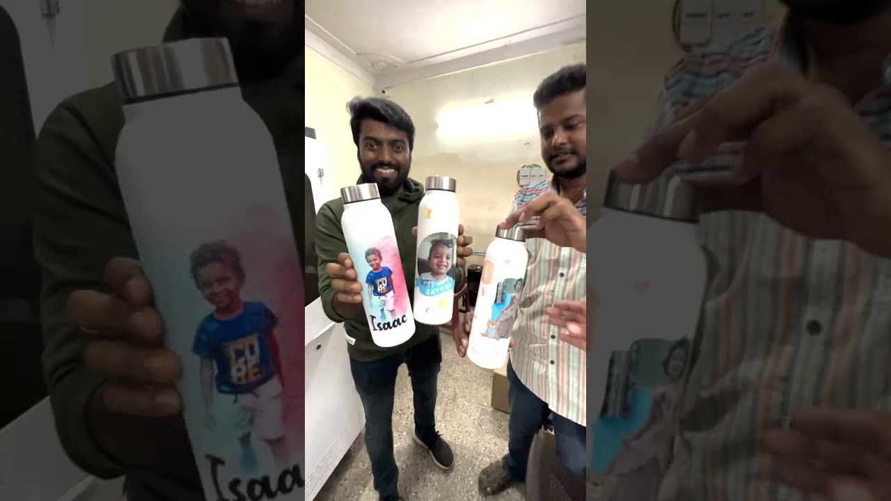 STEEL BOTTLE 🍼 'la "Photo" Print Pannirukeengala ⁉️😉 #danjrvlogs #shorts #fun #bottle #gift #kids
