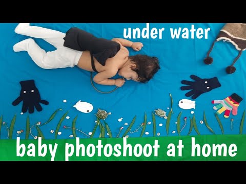 baby photography ideas | baby photography at home | diy | baby photoshoot themes | under water theme