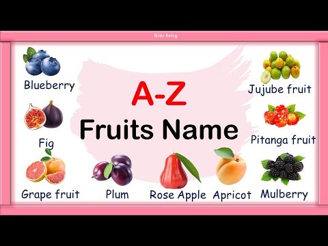 A to Z fruits name with pictures /ABC-fruits name for kids
