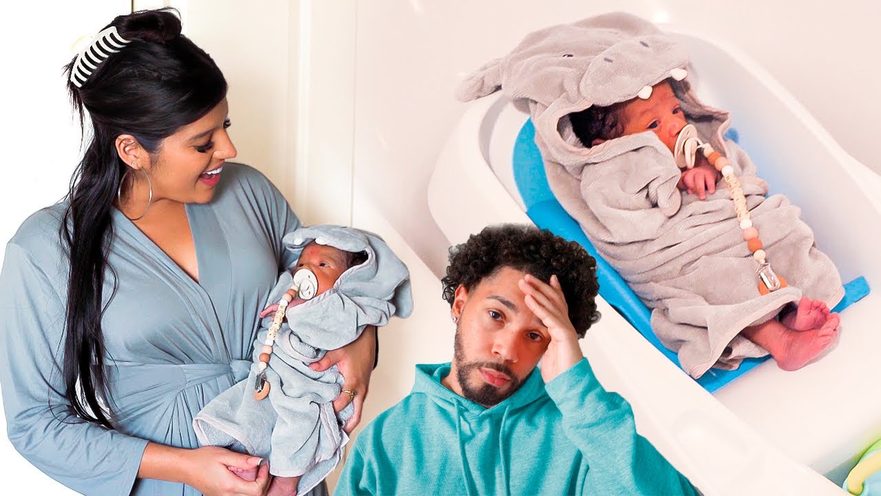 Our Baby’s First Bath At Home! 😱 *newborn*