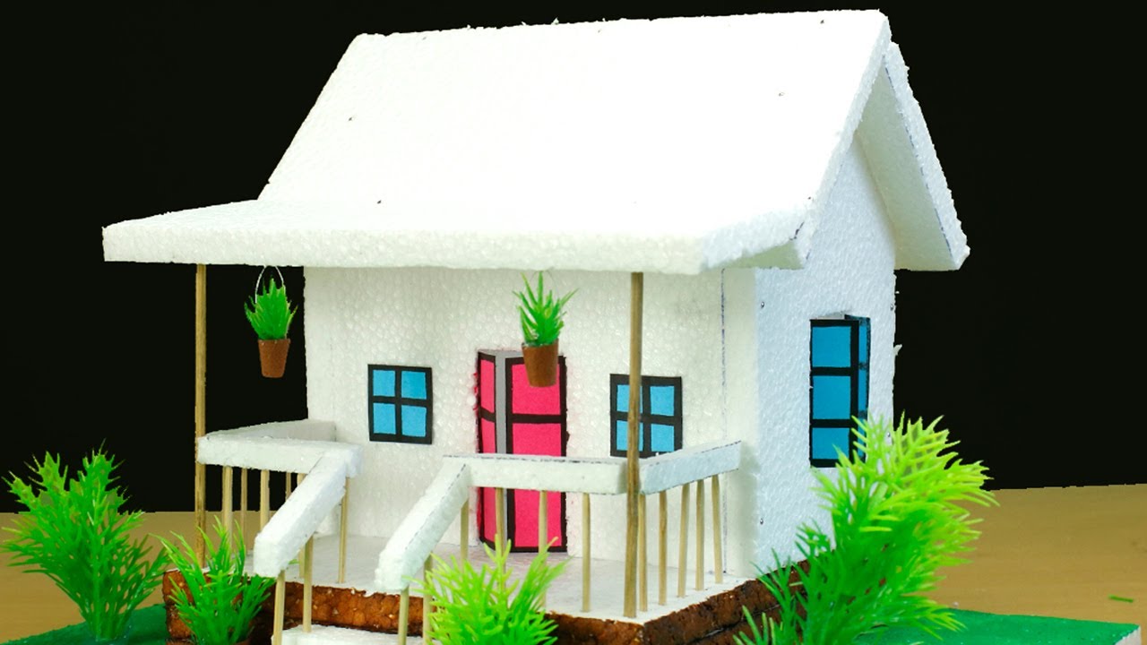 Thermocol House Making- School Project Work- Easy Craft | by Dizaaizu