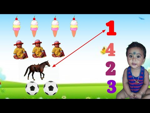 #number counting #matching number #1234#number matching with pictures #learn counting #kids video।