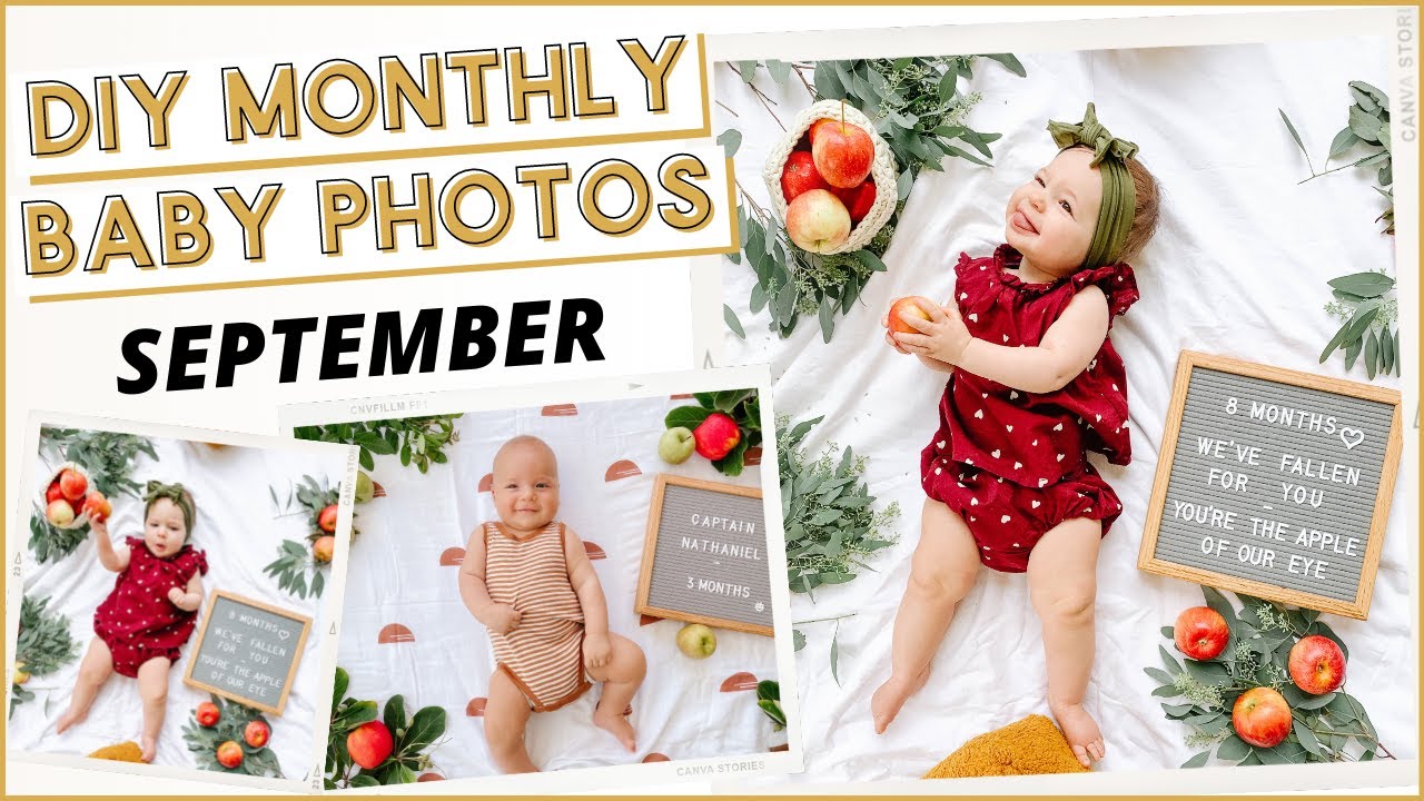 DIY MONTHLY BABY PHOTO AT HOME | Fall September Milestone Photoshoot Ideas + Tips!