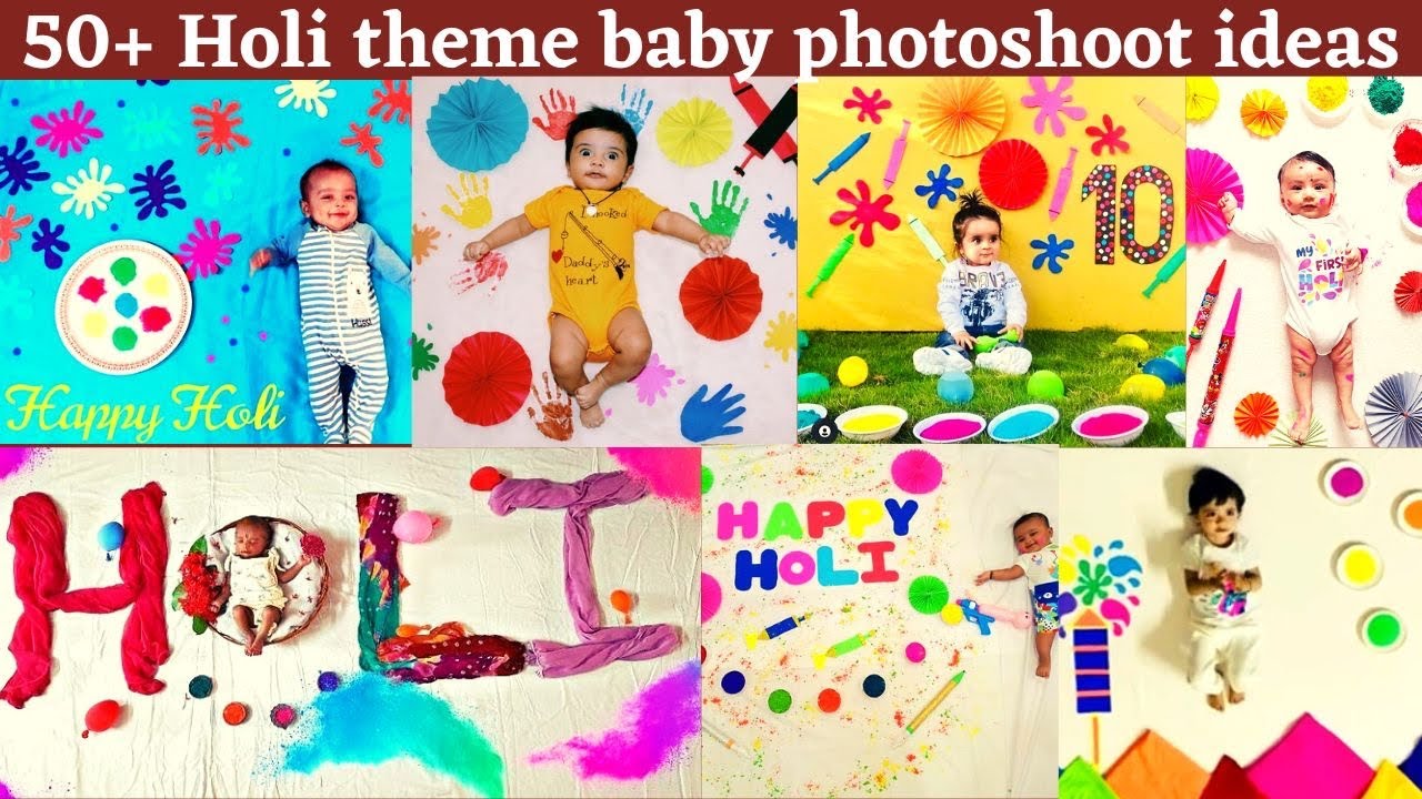 Holi Theme Baby Photoshoot ideas at home| Holi Baby photoshoot|Holi Theme Baby|holi baby photoshoot