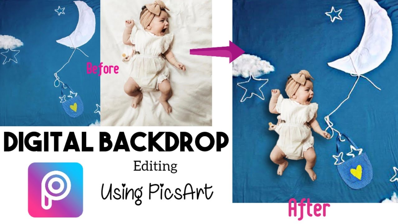 How To Edit Baby Photos With Digital Background In Android | PicsArt Tutorial | Nifa's Diary