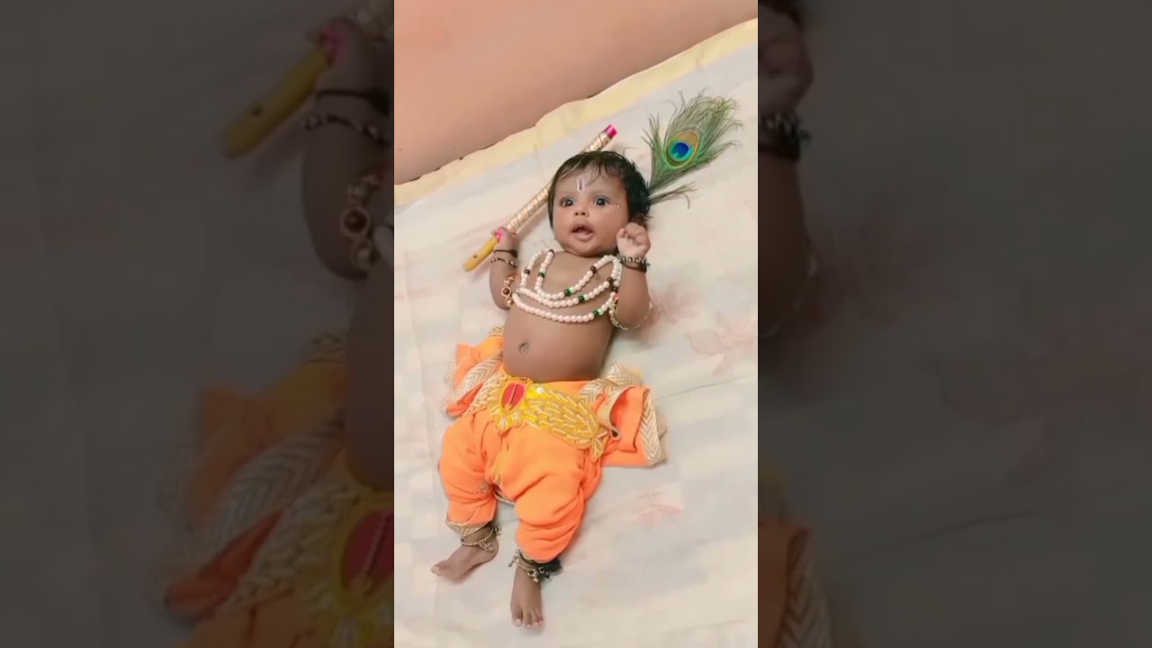 Krishna Janmashtami baby photoshoot at home||little Krishna photoshoot theme||2 months baby