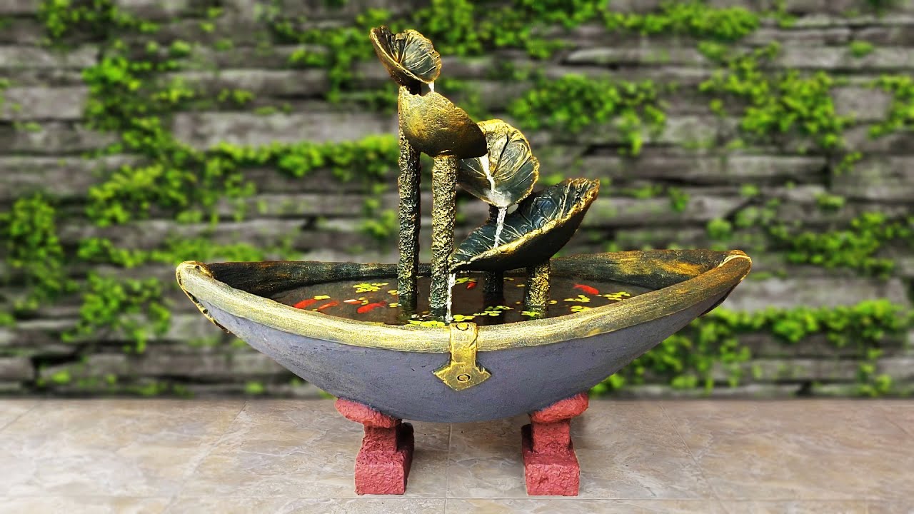 Unique Ideas from Cement – You Can Completely Make This Beautiful Waterfall Aquarium for Your Family
