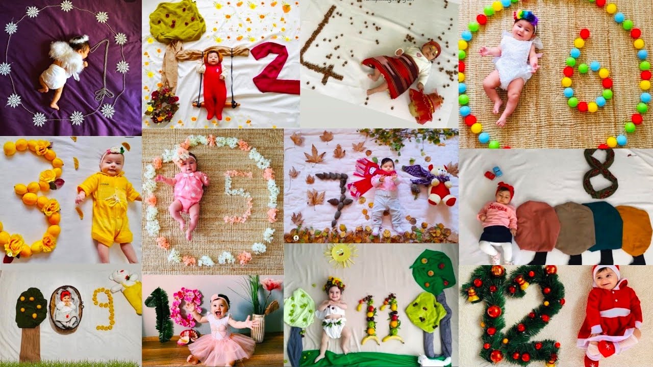 1 To 12 Month Baby Photoshoot Ideas At Home | 1 to 12 Months Photoshoot Ideas |MonthlyBabyPhotoshoot
