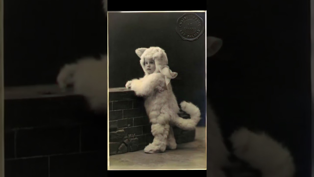 Child in a cat costume, 1918 – Photo Restoration #Shorts