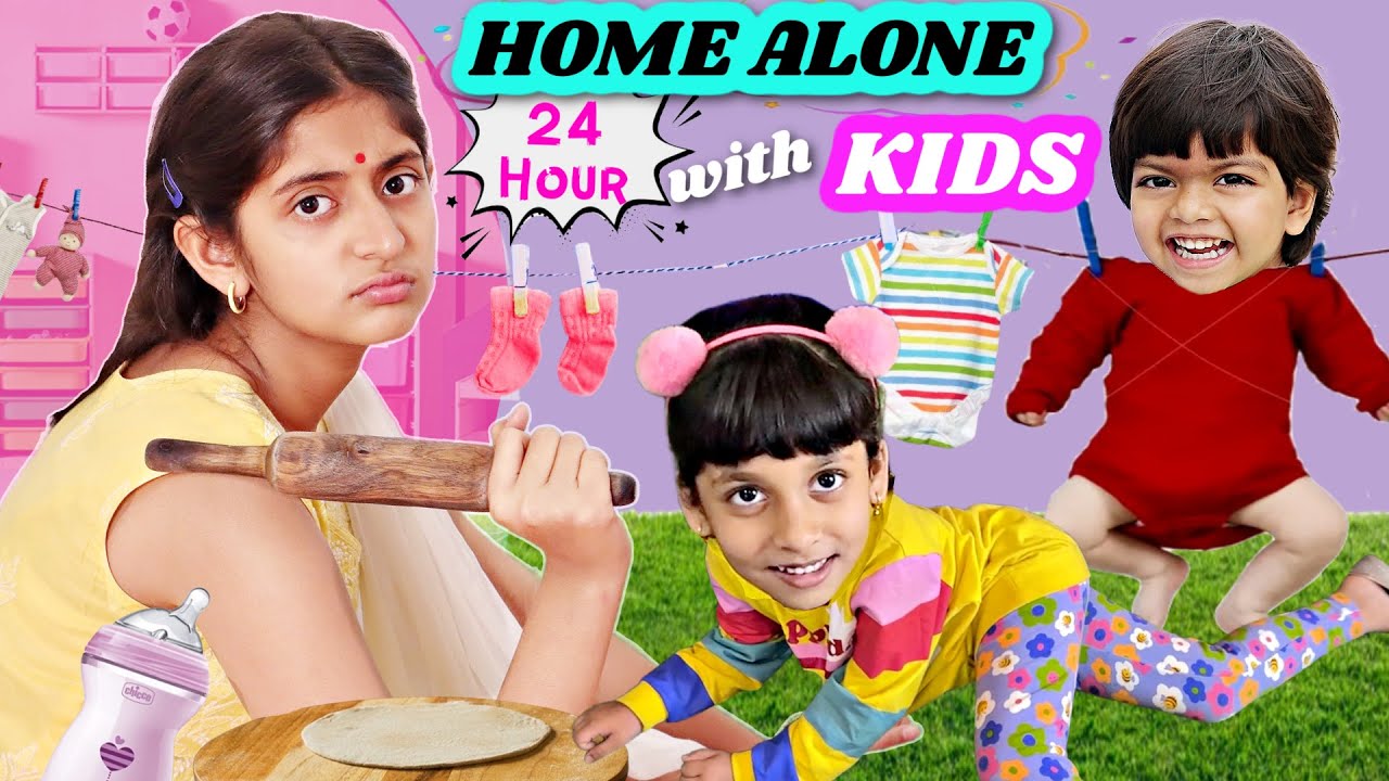 HOME ALONE with KIDS for 24 HOUR | Mom Challenge | MyMissAnand