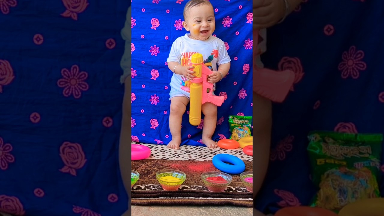 Happy Holi |8 Month Baby | Holi Celebration | Holi Photoshoot #veer #shortsfeed #baby #youtubeshorts