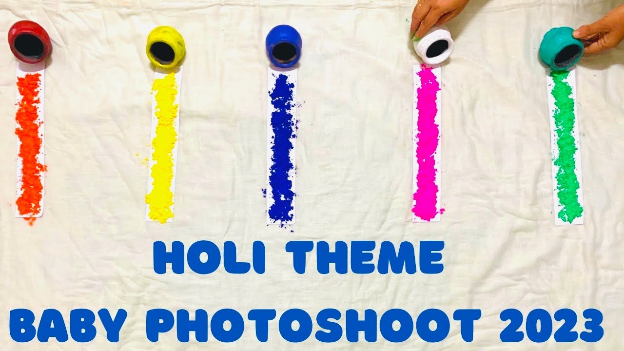 Holi Theme Baby Photoshoot ideas at home| baby photoshoot ideas| baby photography| holi theme 2023