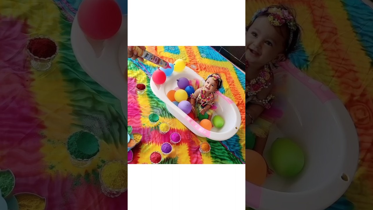 Holi Theme Baby Photoshoot ideas at home #shorts#trending #style #photography #baby#photoshoot #holi